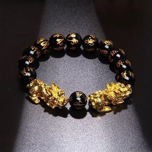Gold Puxiu Obsidian Bracelet for Wealth